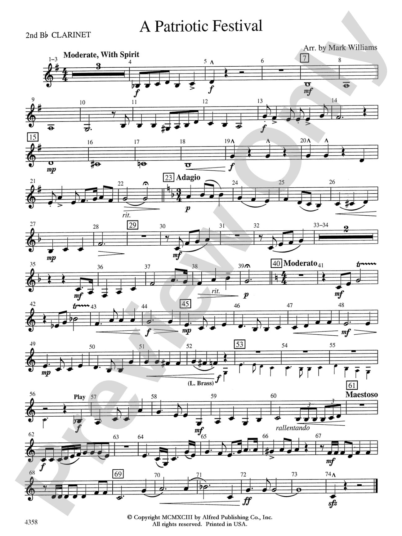 A Patriotic Festival: 2nd B-flat Clarinet