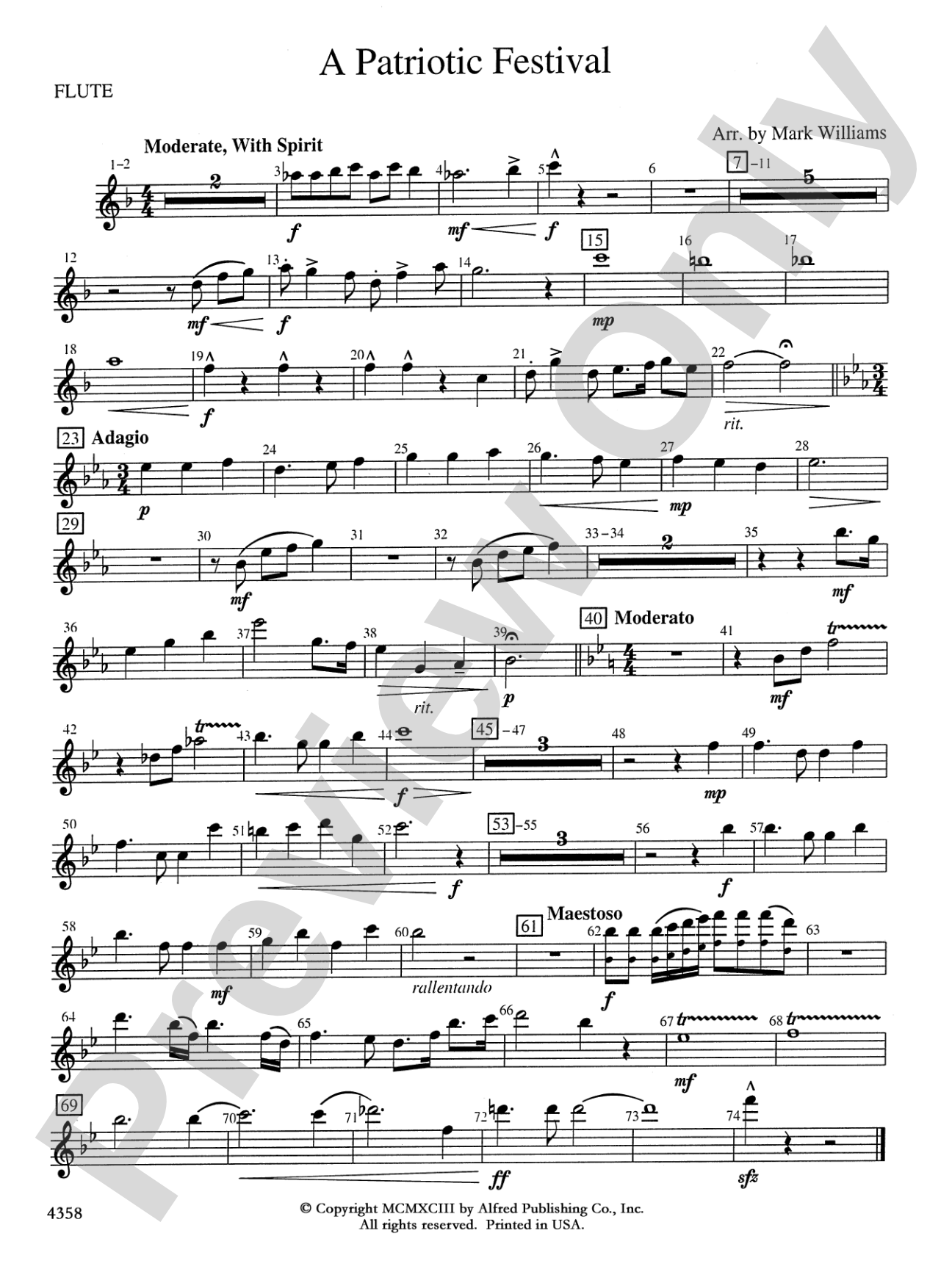 A Patriotic Festival: Flute