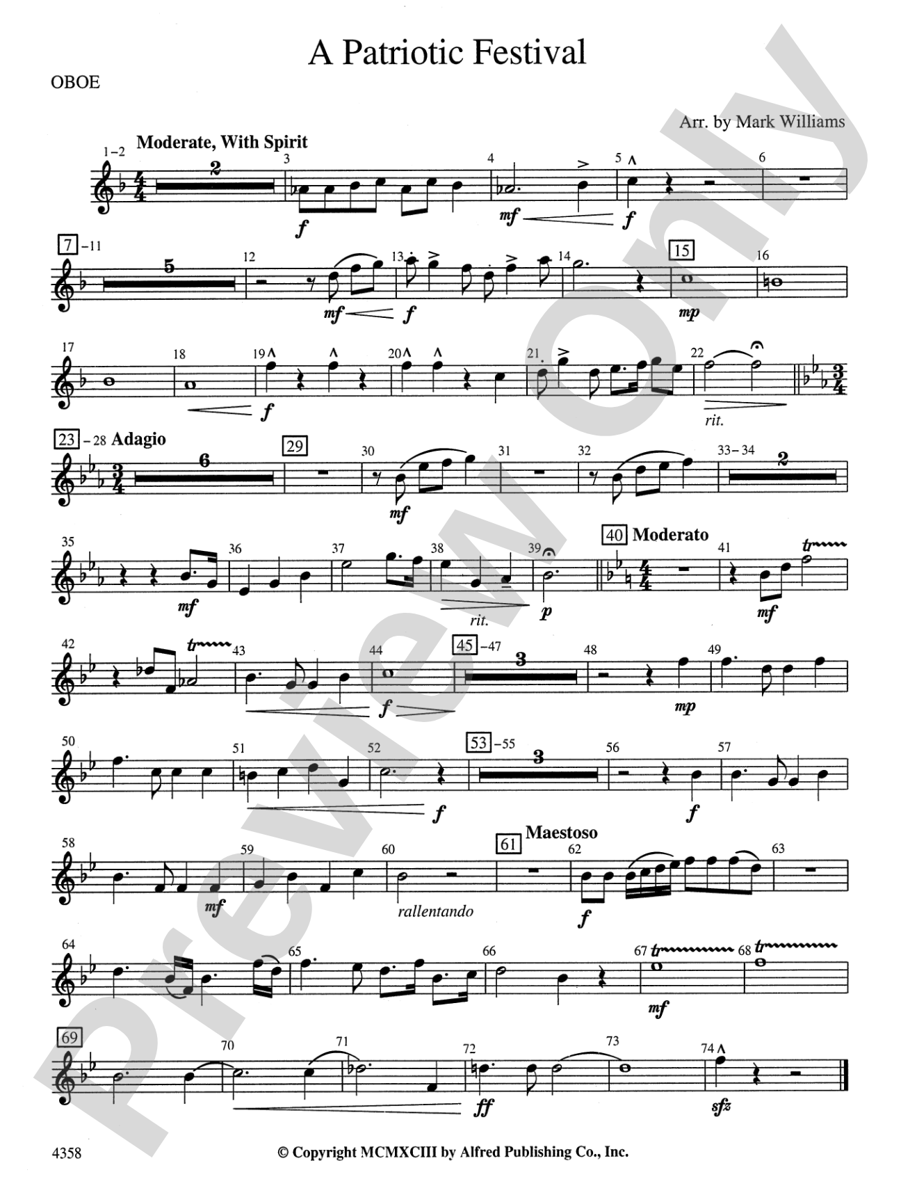 A Patriotic Festival: Oboe