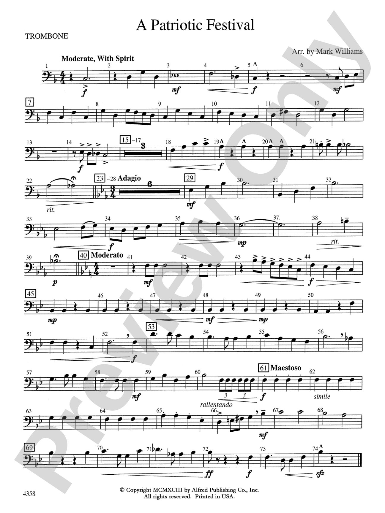 A Patriotic Festival: 1st Trombone