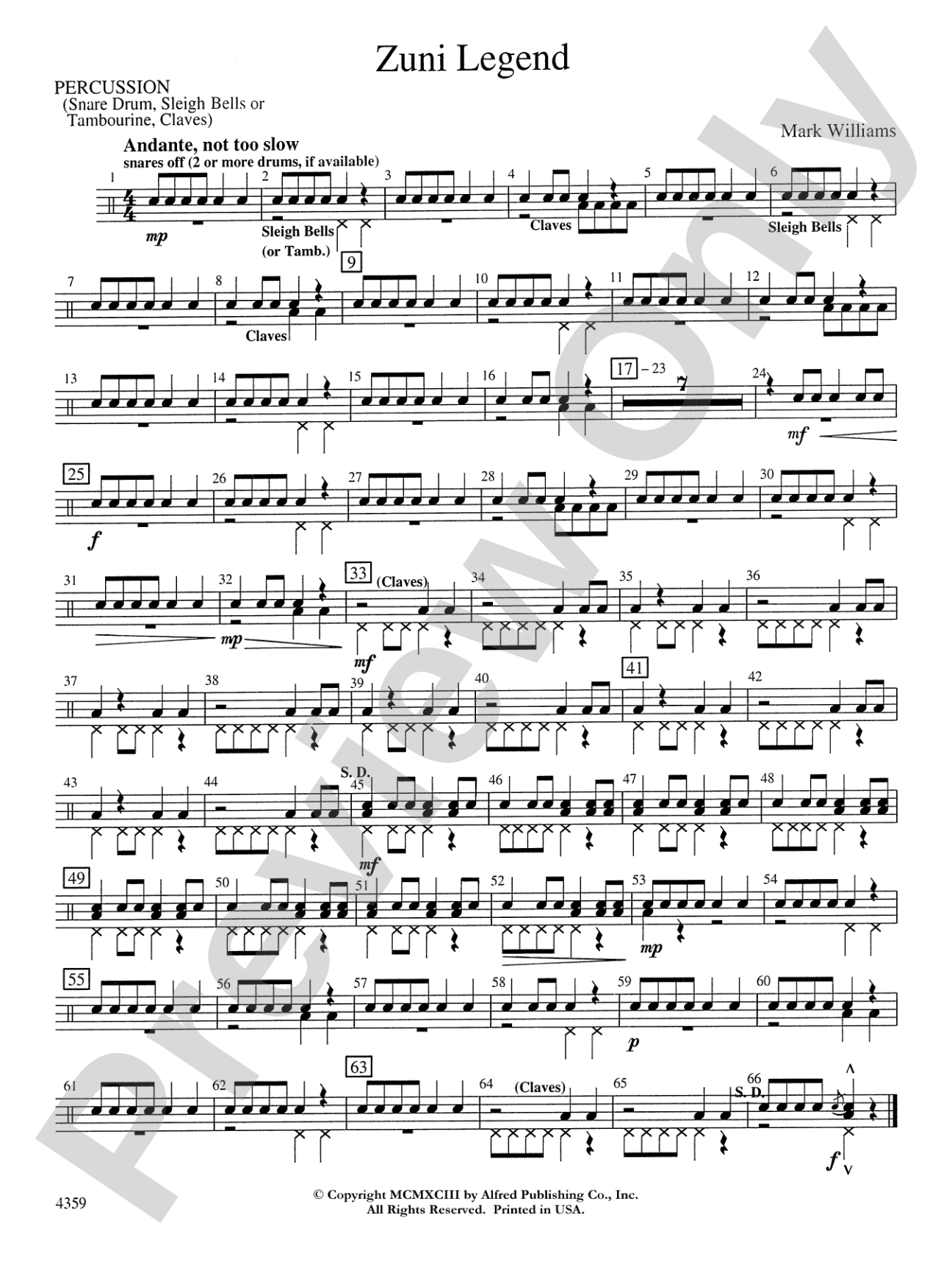 Zuni Legend: 1st Percussion