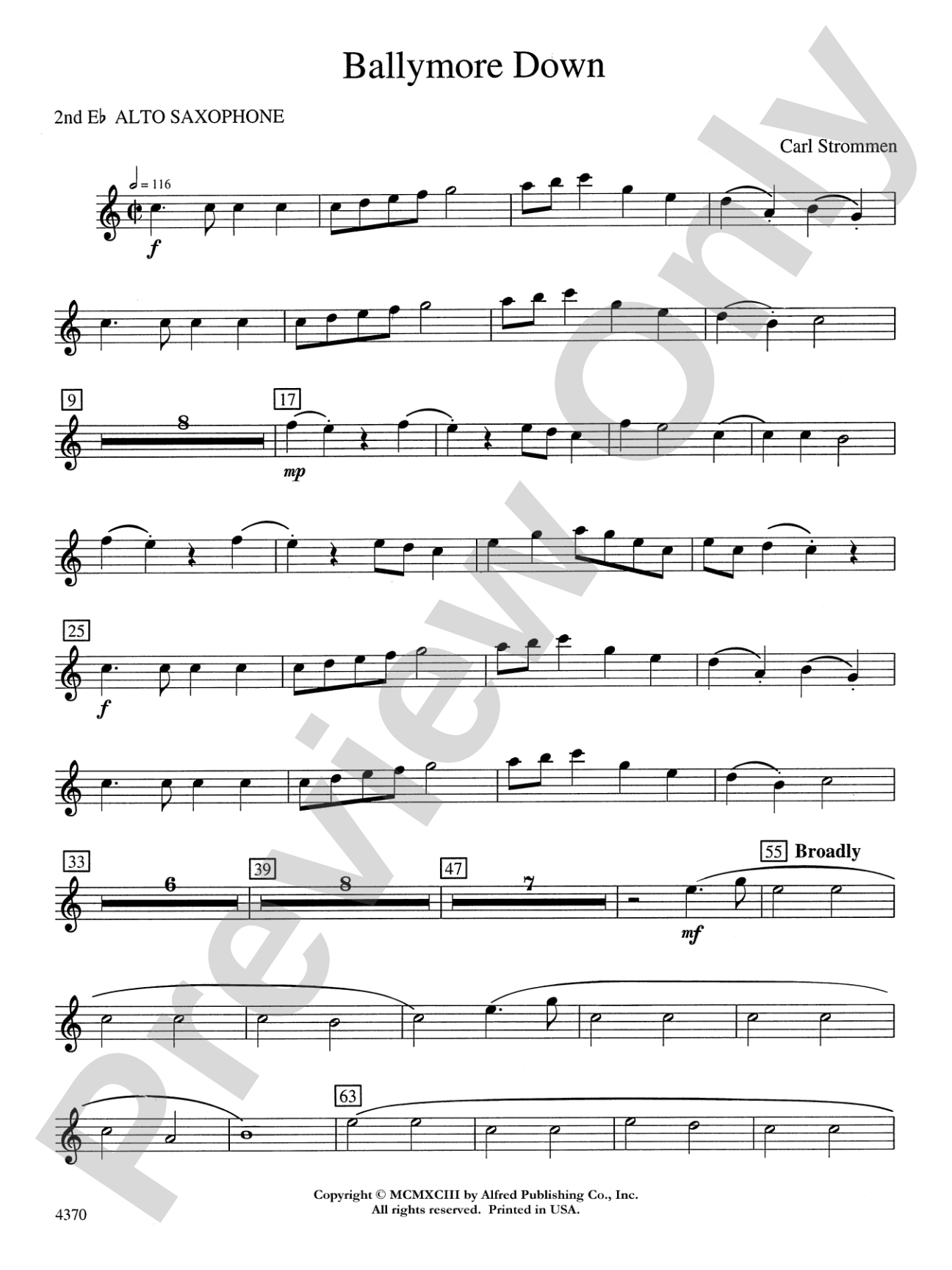 Ballymore Down: 2nd E-flat Alto Saxophone