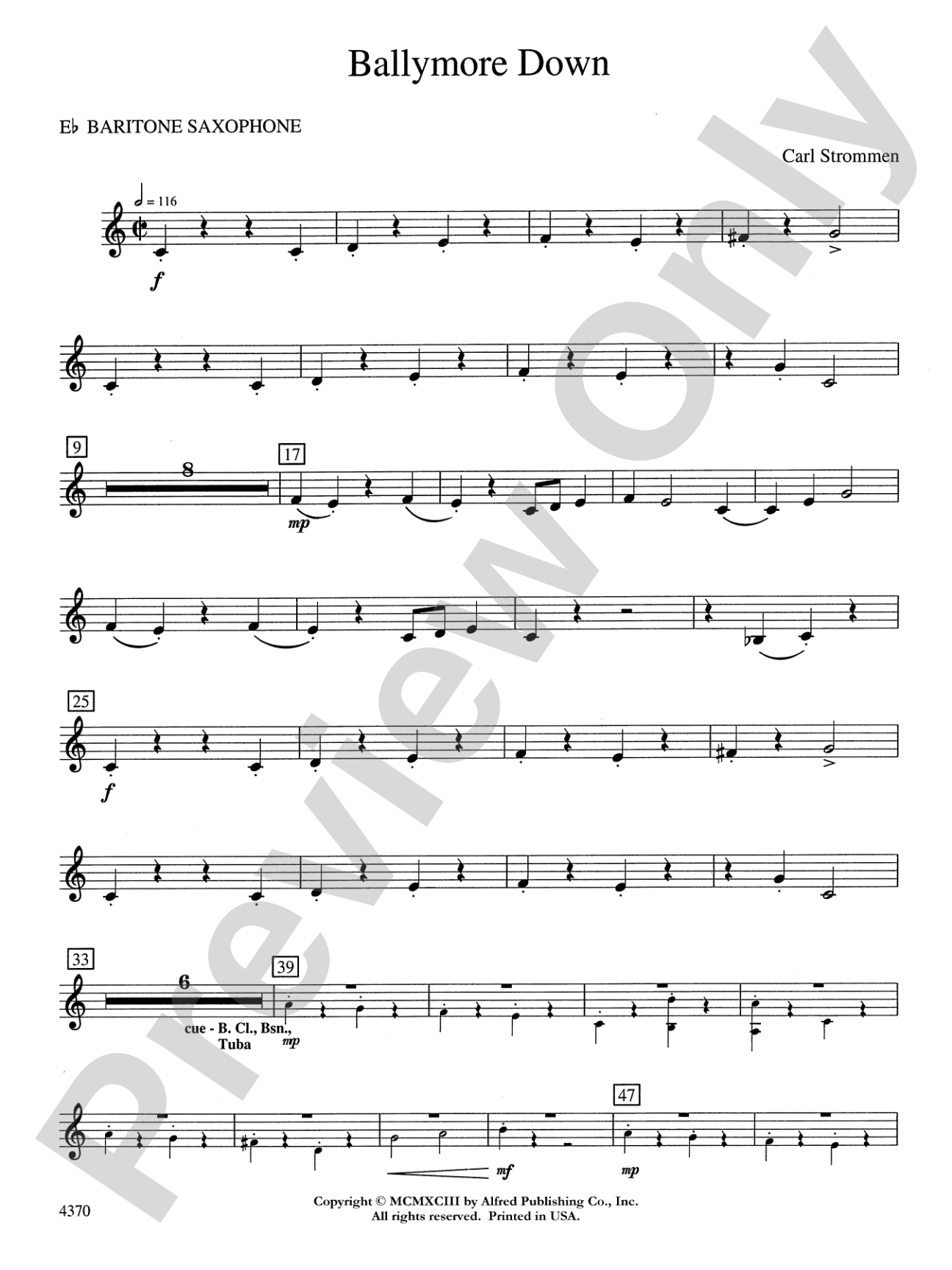 Ballymore Down: E-flat Baritone Saxophone