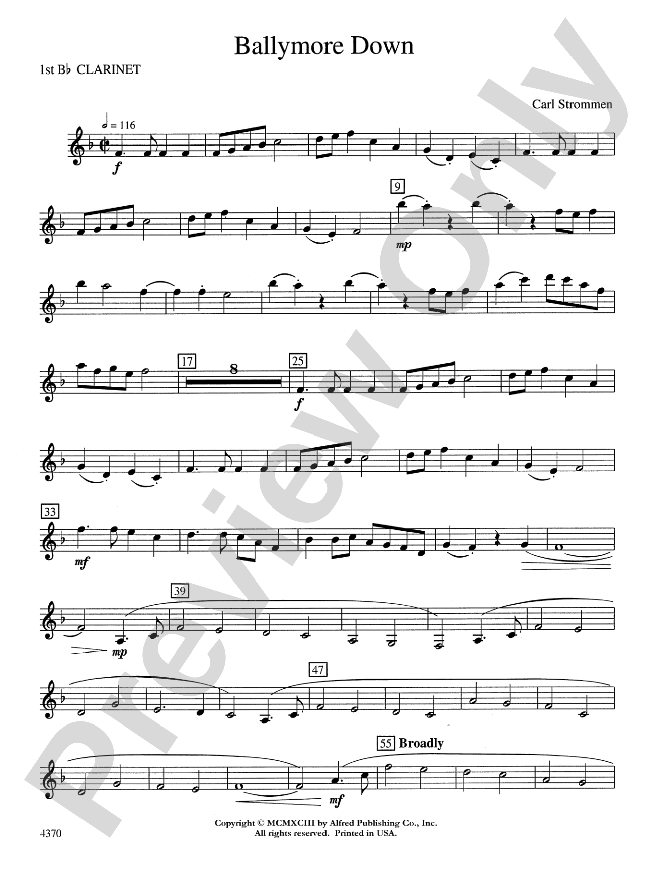 Ballymore Down: 1st B-flat Clarinet