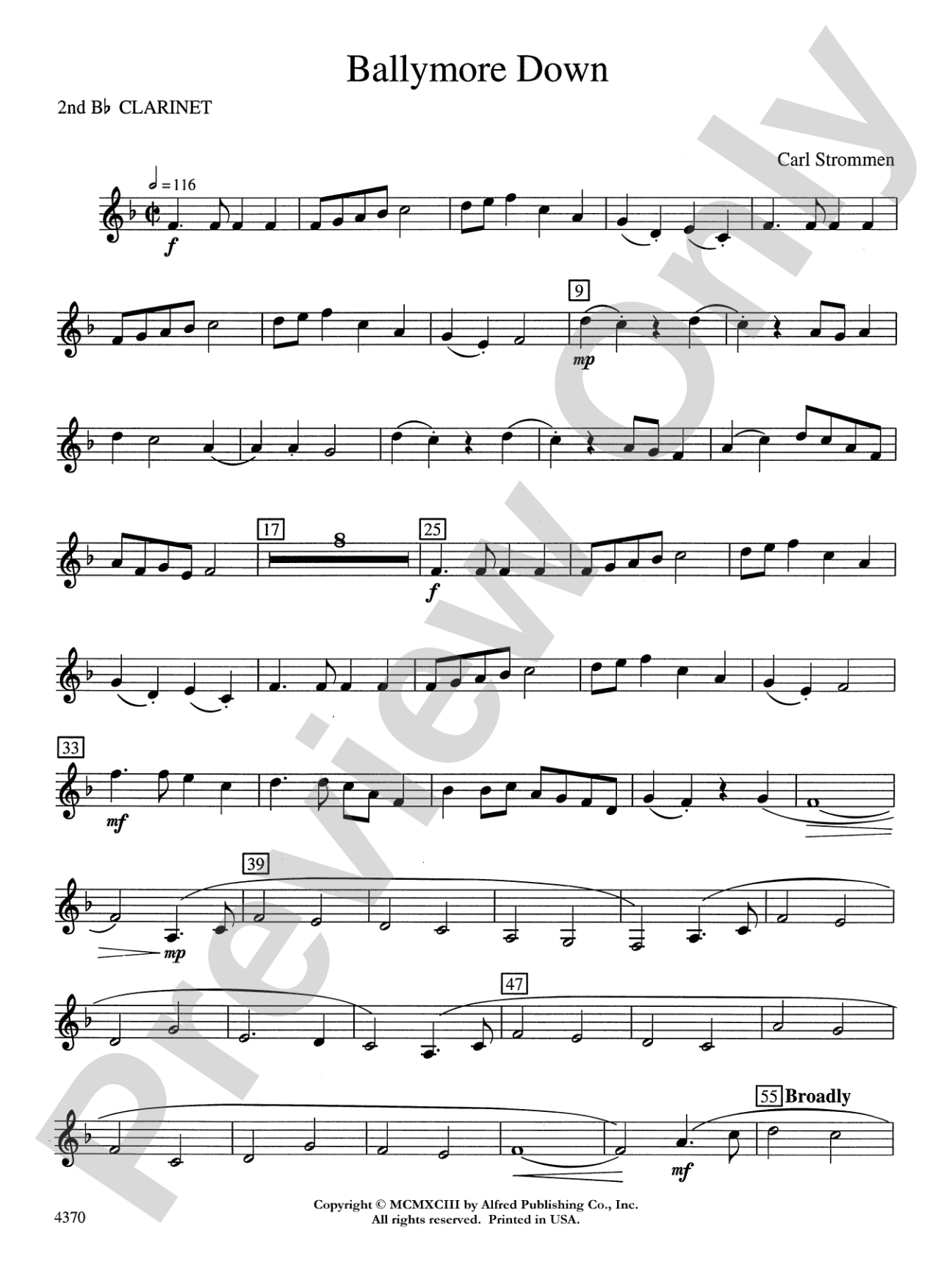 Ballymore Down: 2nd B-flat Clarinet