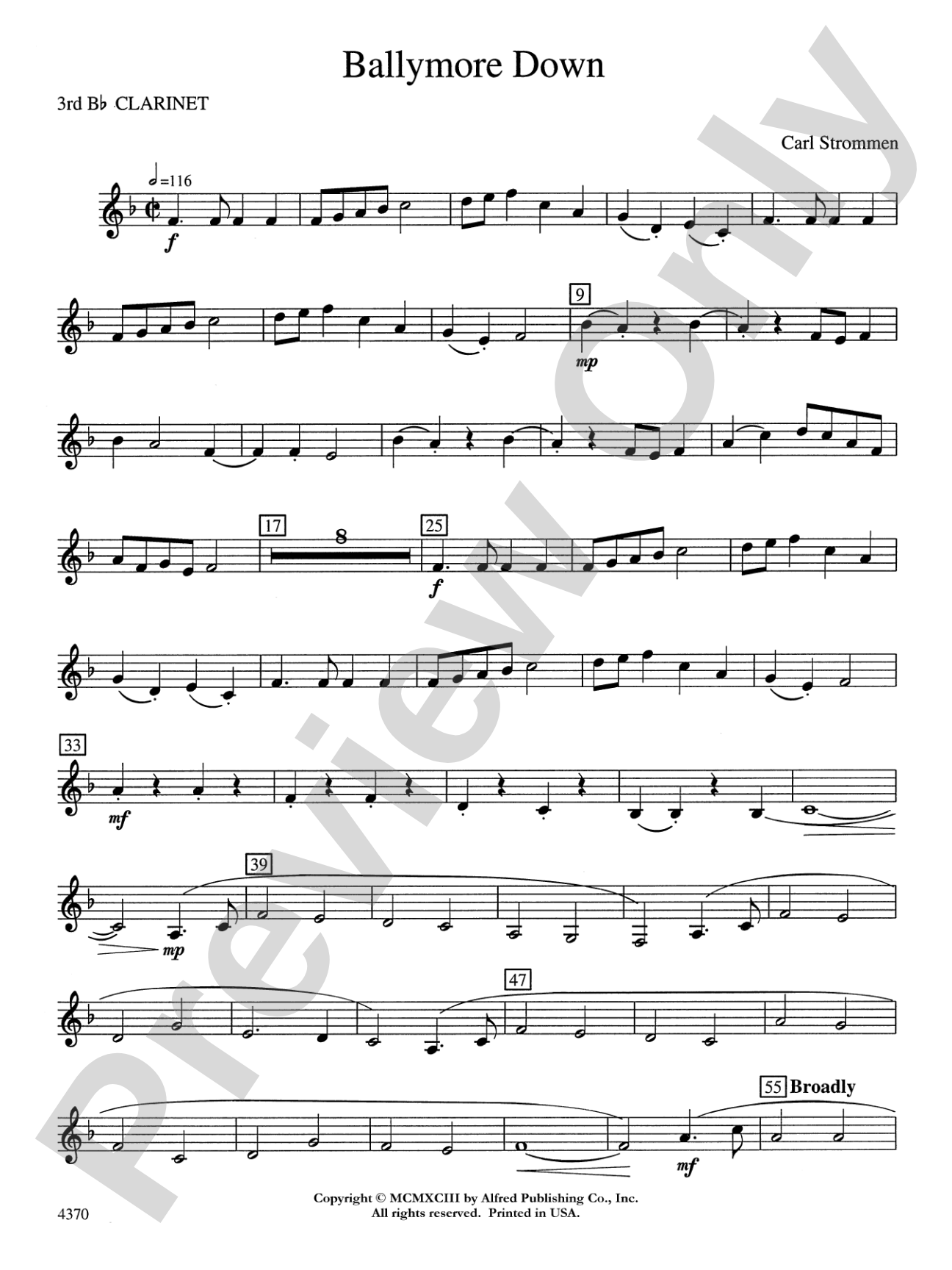 Ballymore Down: 3rd B-flat Clarinet