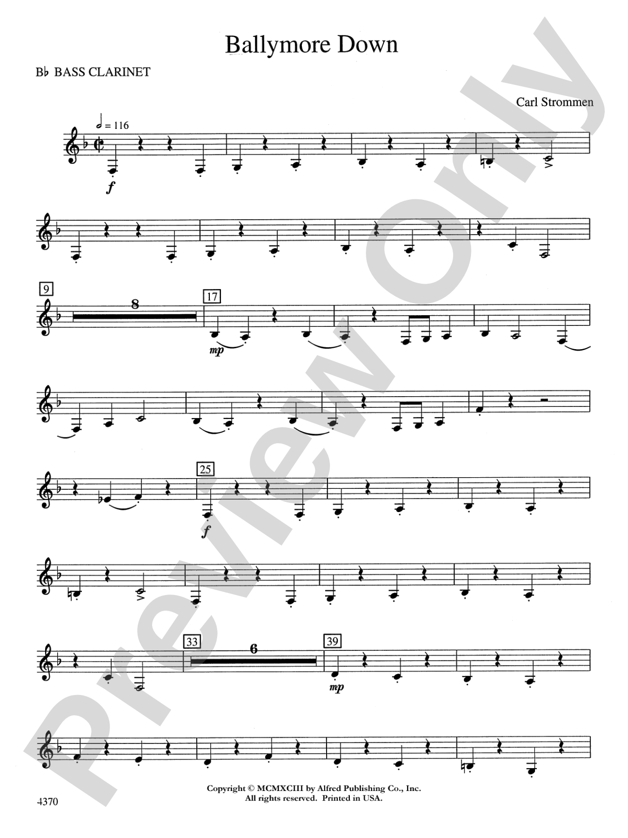 Ballymore Down: B-flat Bass Clarinet