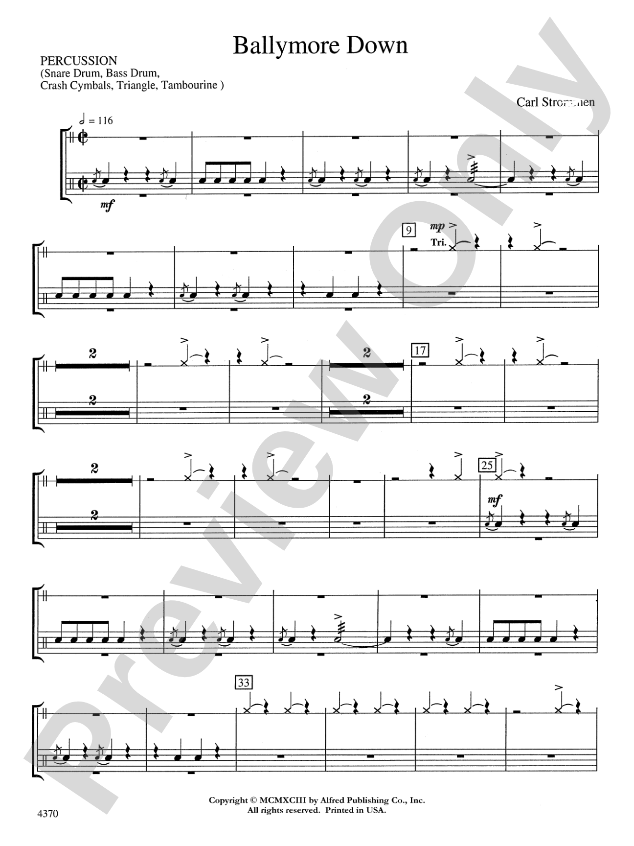 Ballymore Down: 1st Percussion