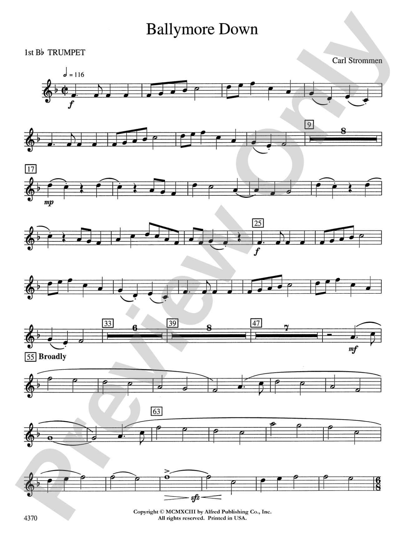 Ballymore Down: 1st B-flat Trumpet