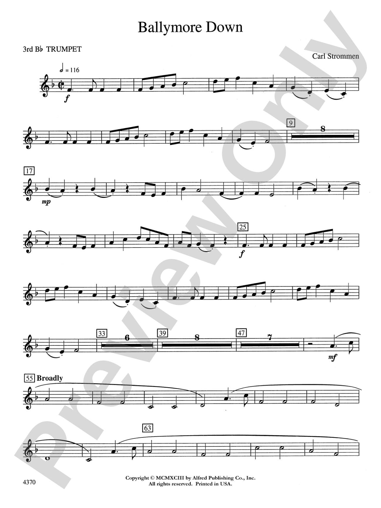 Ballymore Down: 3rd B-flat Trumpet