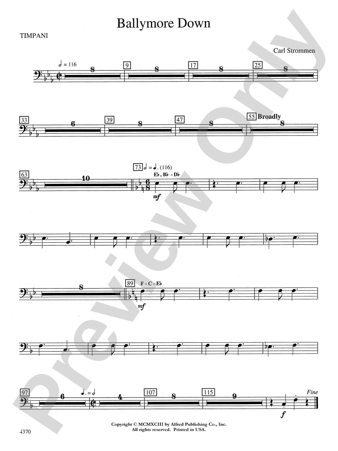 Ballymore Down: Timpani