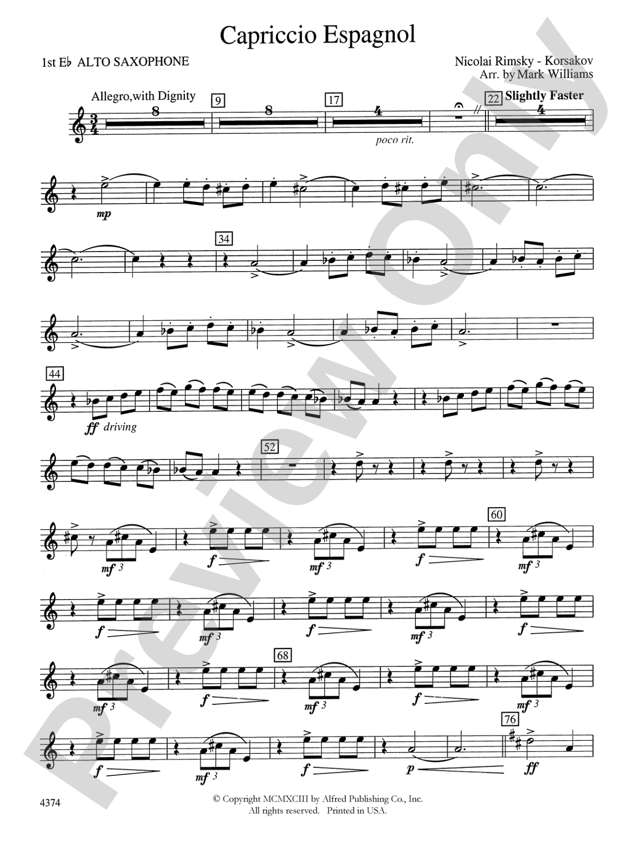 Capriccio Espagnol: E-flat Alto Saxophone
