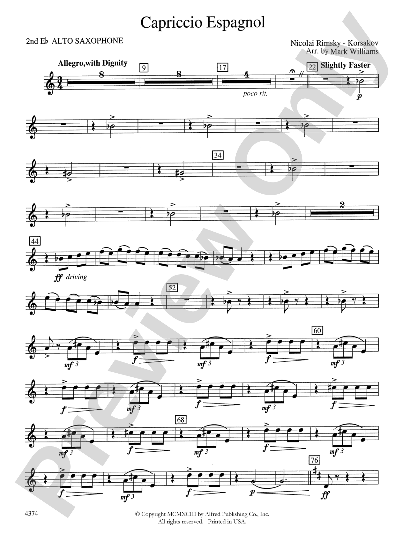 Capriccio Espagnol: 2nd E-flat Alto Saxophone