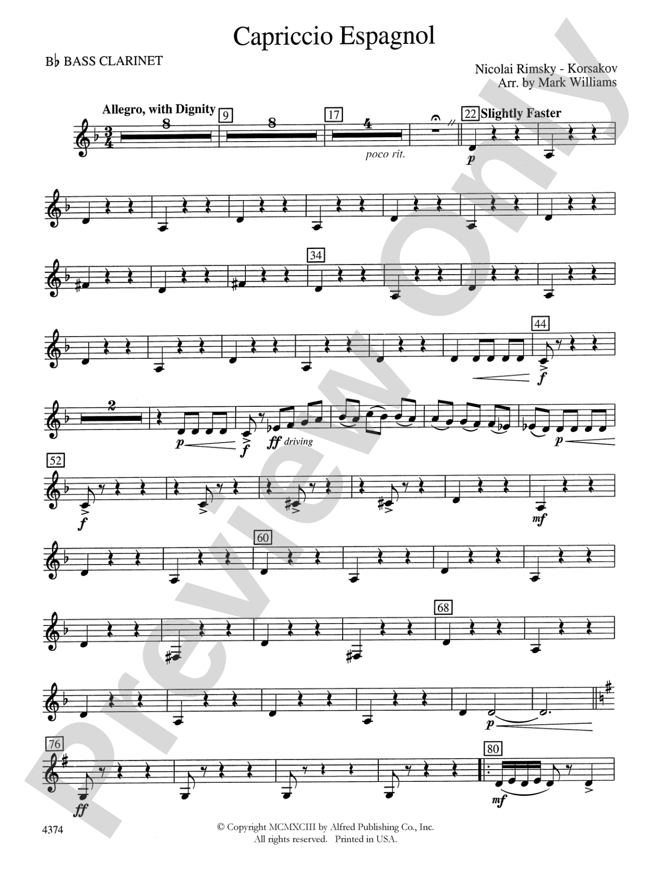 Capriccio Espagnol: B-flat Bass Clarinet