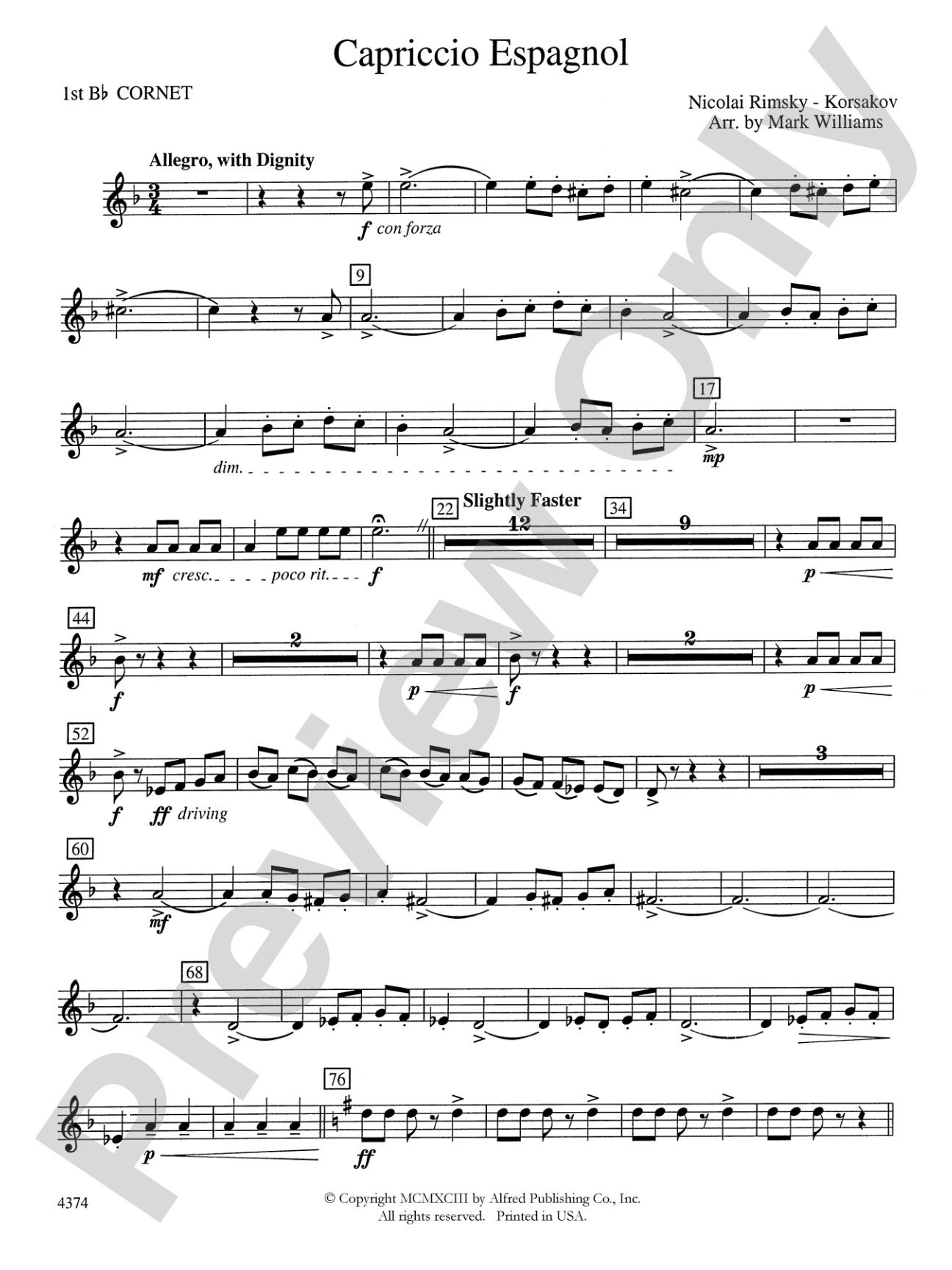 Capriccio Espagnol: 1st B-flat Cornet