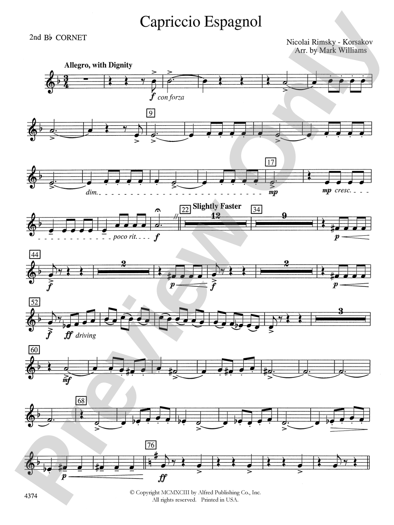 Capriccio Espagnol: 2nd B-flat Cornet
