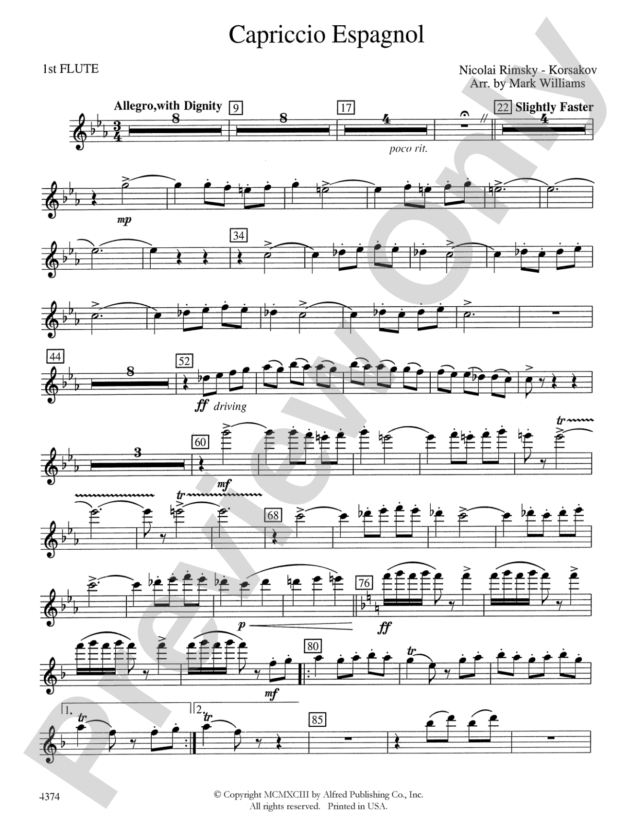 Capriccio Espagnol: Flute