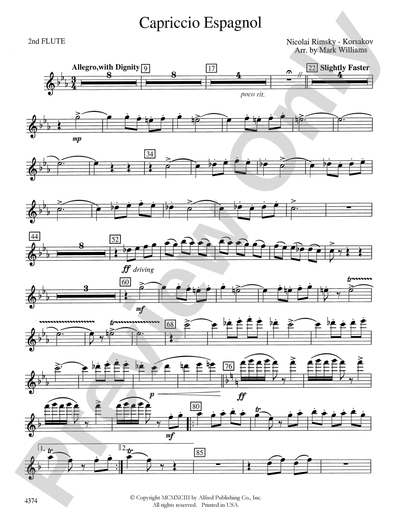 Capriccio Espagnol: 2nd Flute