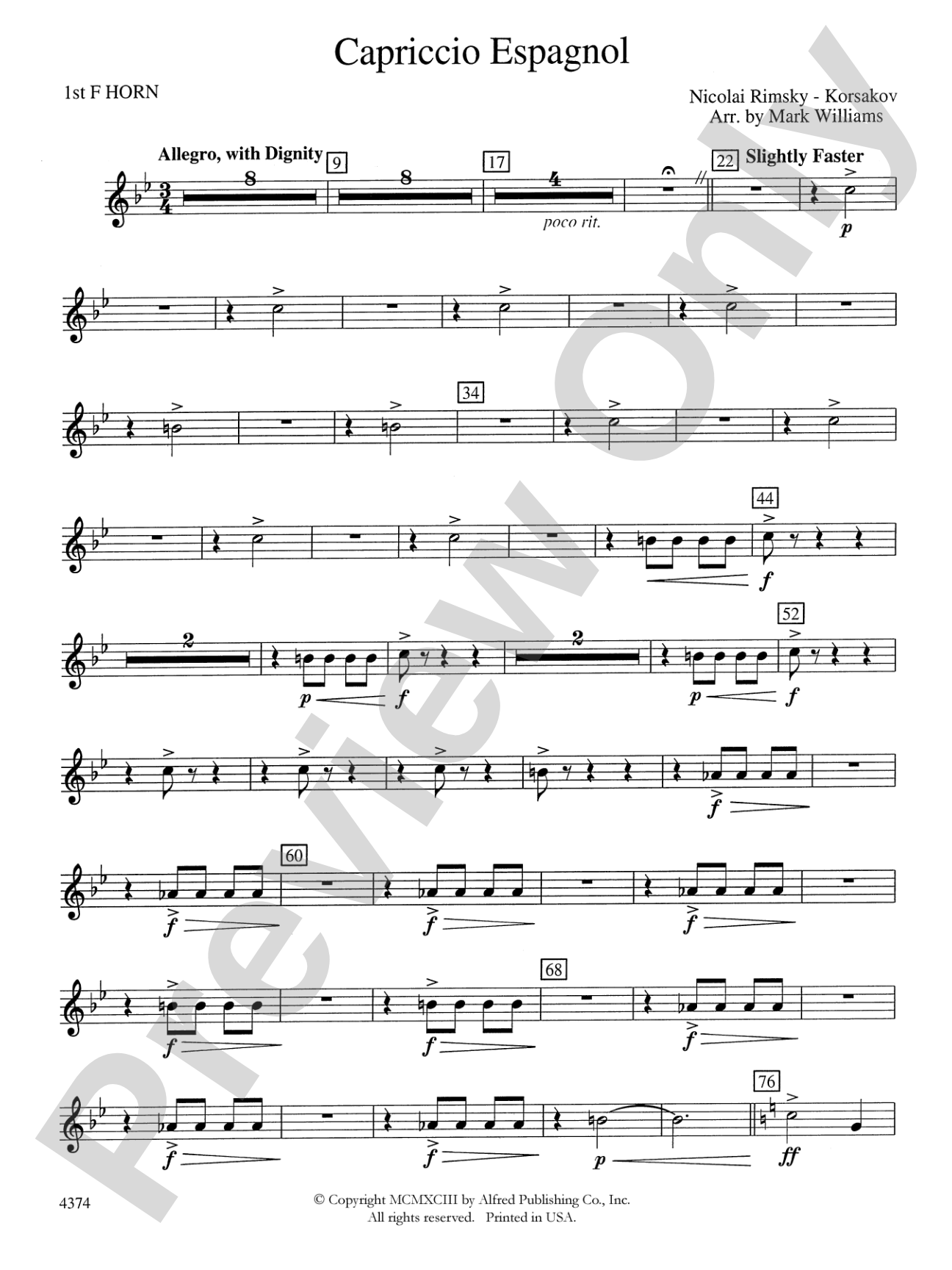 Capriccio Espagnol: 1st F Horn