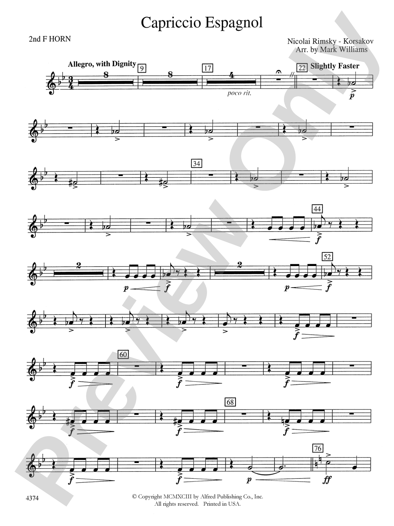 Capriccio Espagnol: 2nd F Horn