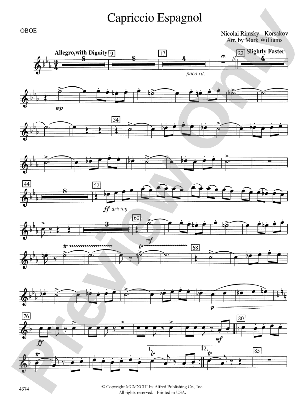 Capriccio Espagnol: Oboe
