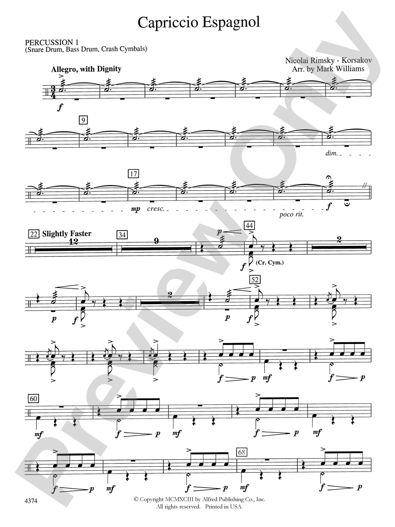 Capriccio Espagnol: 1st Percussion