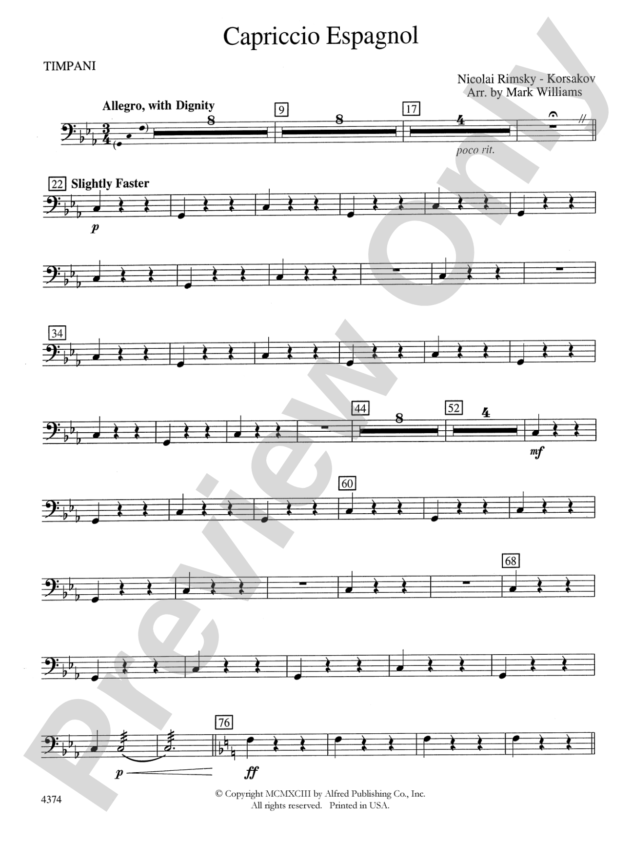 Capriccio Espagnol: Timpani