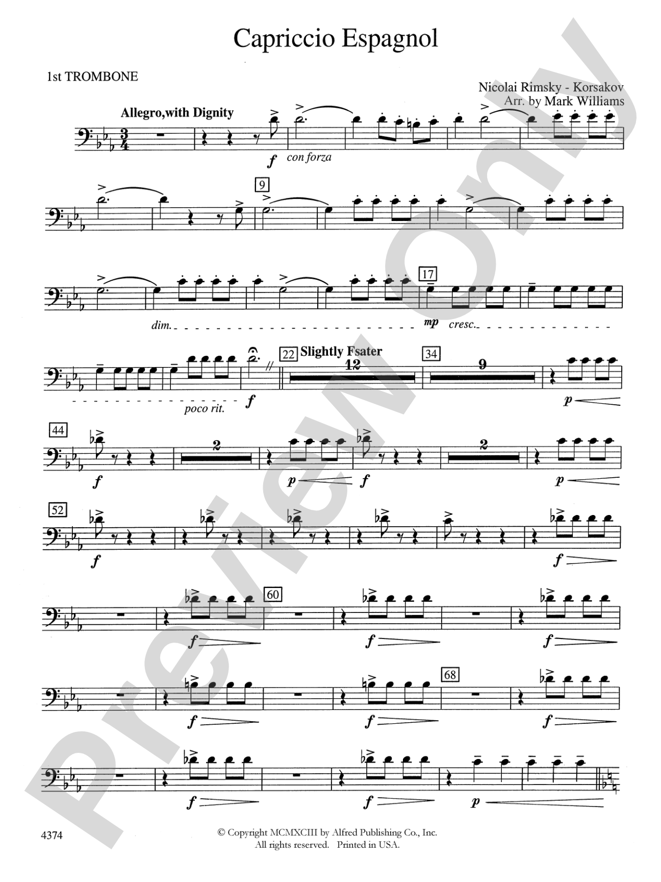 Capriccio Espagnol: 1st Trombone