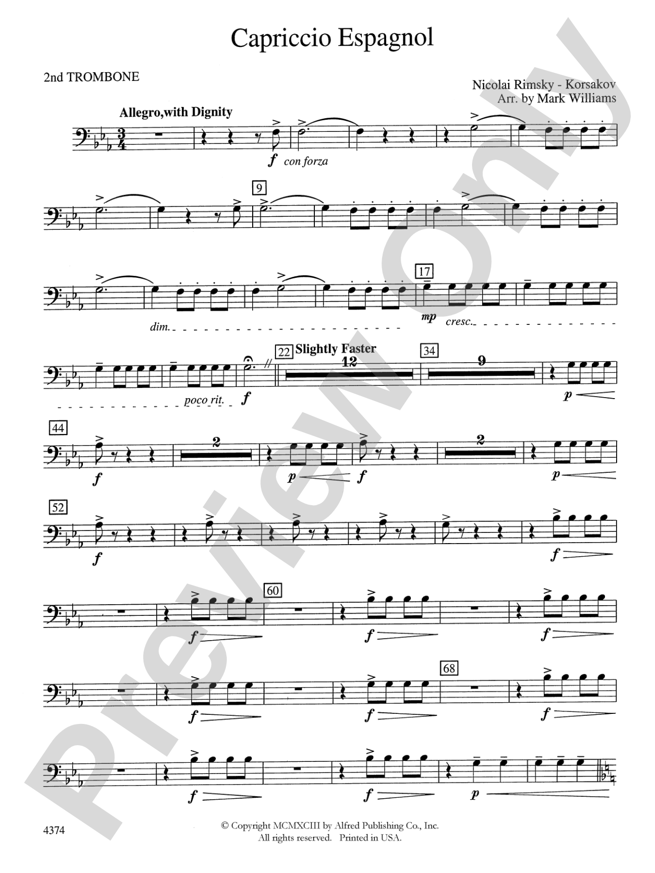 Capriccio Espagnol: 2nd Trombone