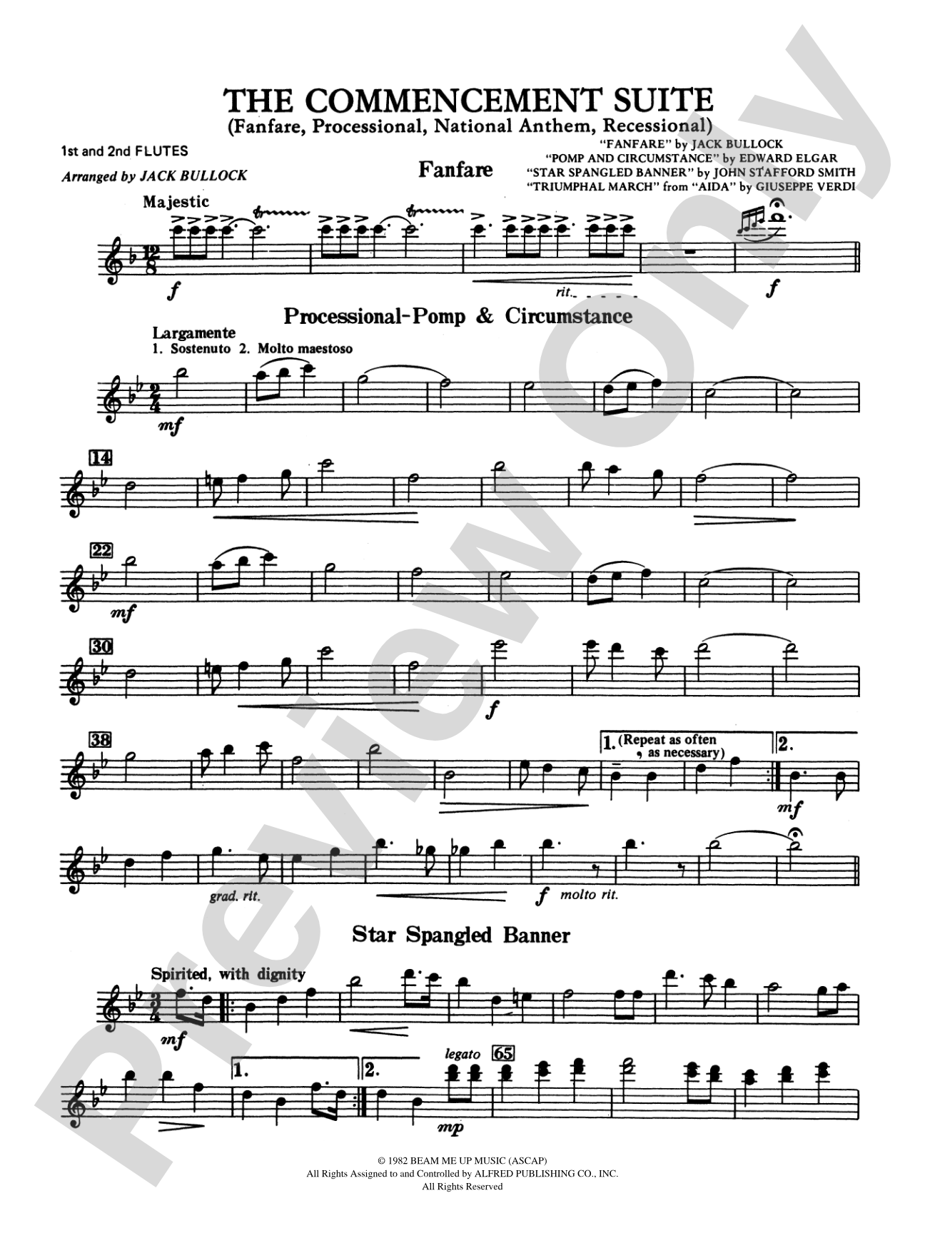 Commencement Suite (featuring a Fanfare, Processional, The National Anthem and a Recessional): Flute