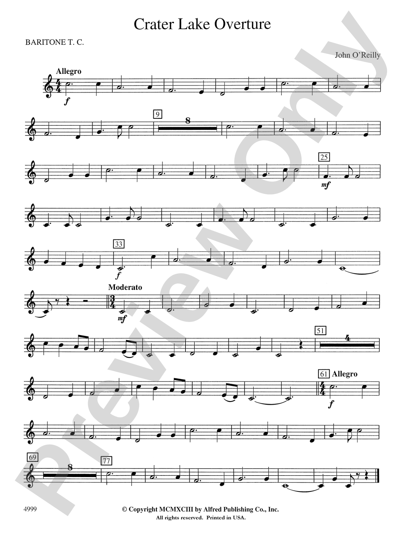 Crater Lake Overture: Baritone T.C.