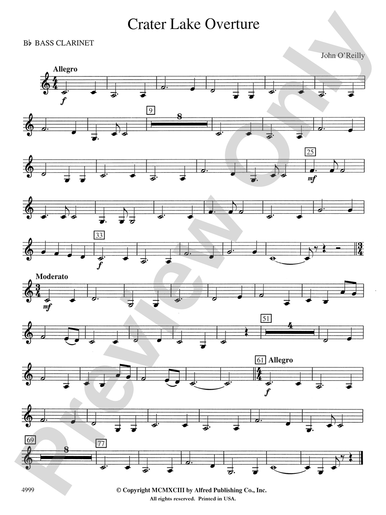 Crater Lake Overture: B-flat Bass Clarinet