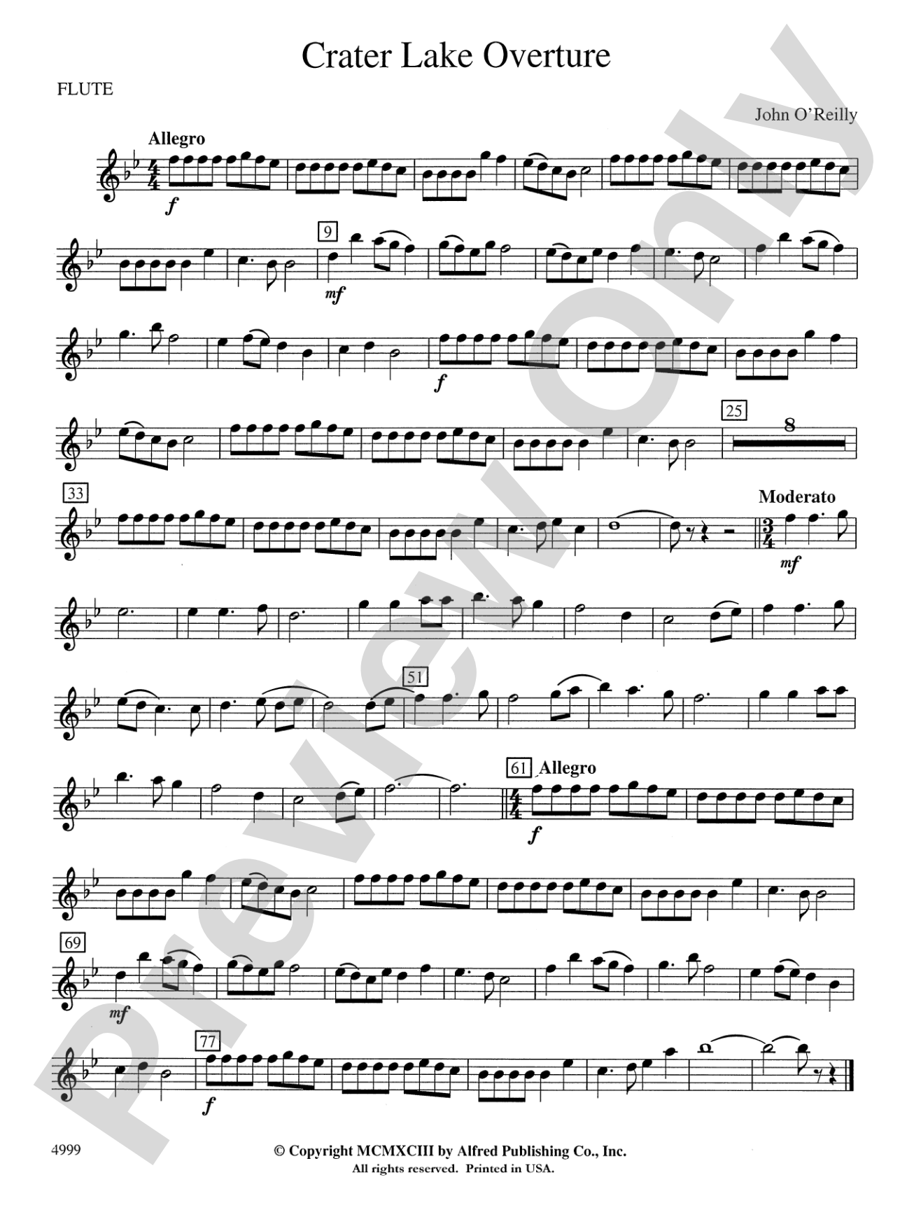 Crater Lake Overture: Flute