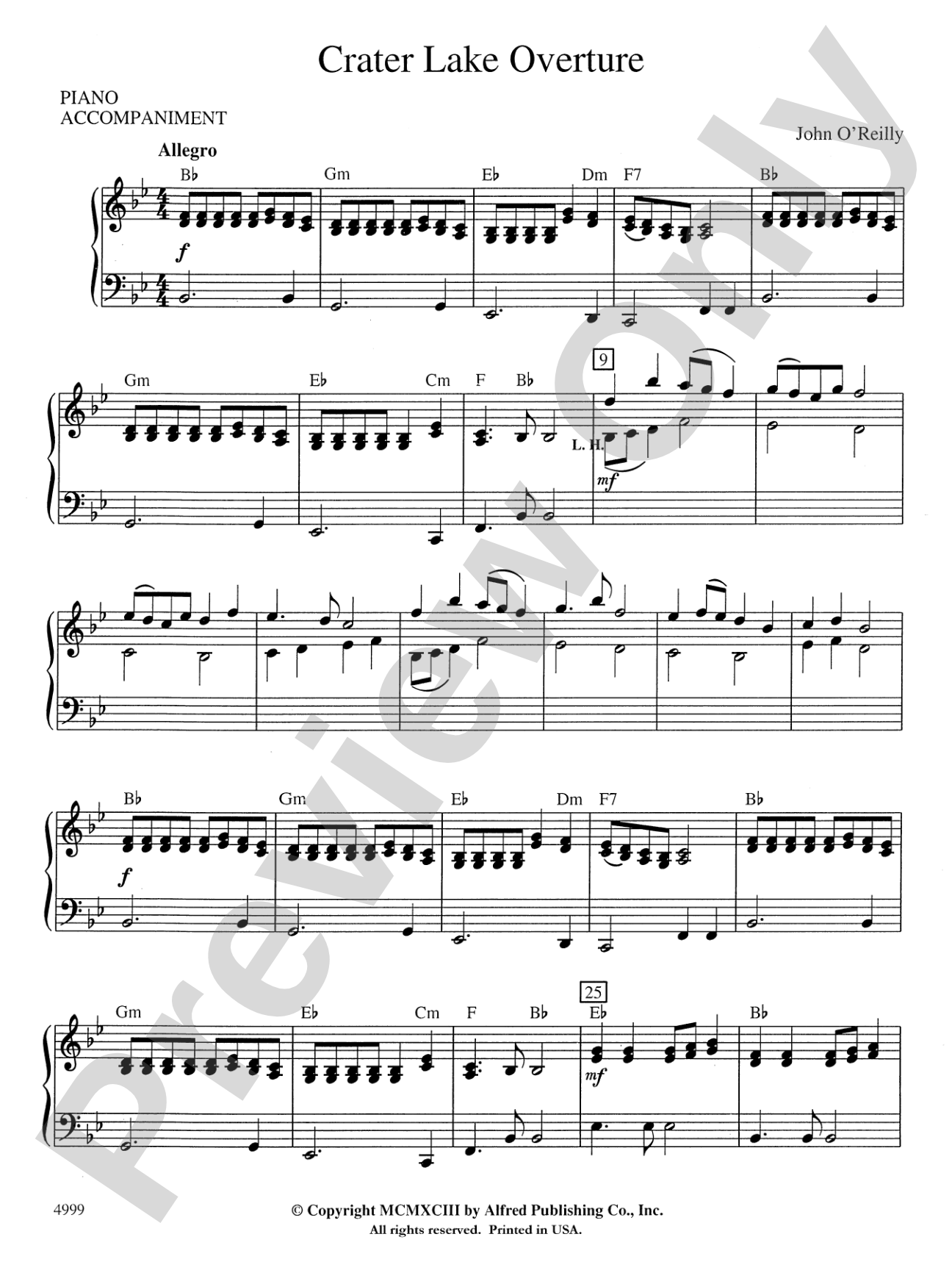 Crater Lake Overture: Piano Accompaniment