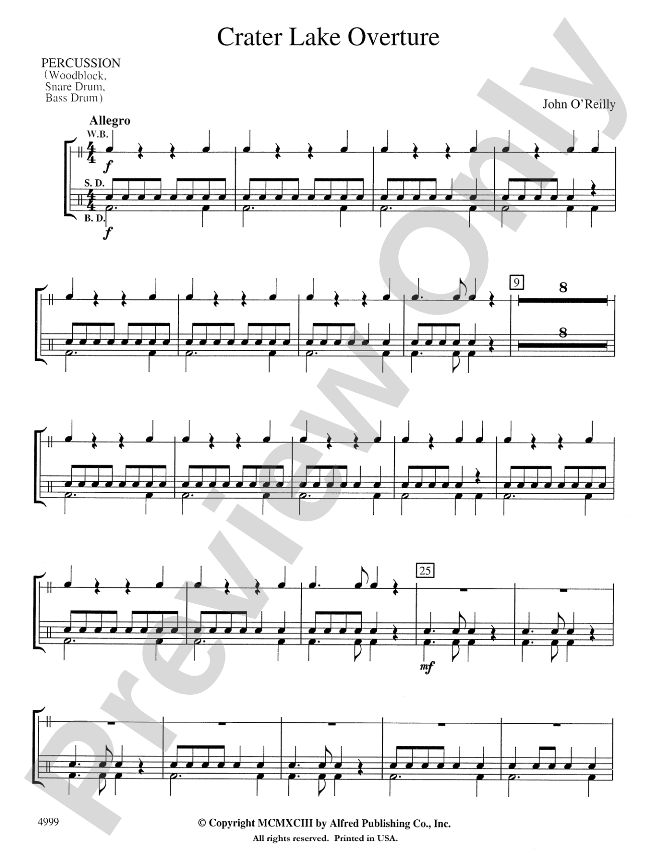 Crater Lake Overture: 1st Percussion