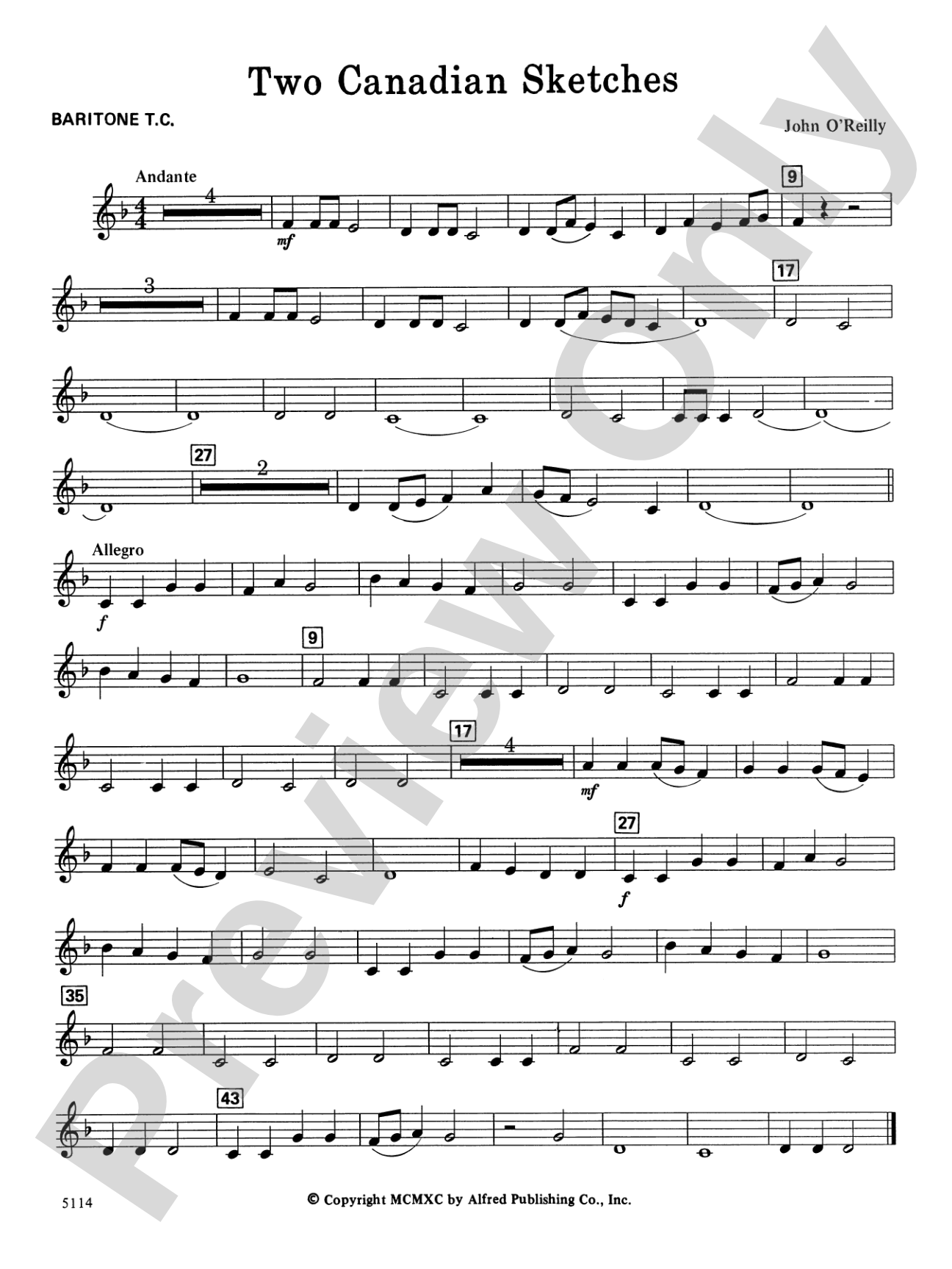 Two Canadian Sketches: Baritone T.C.