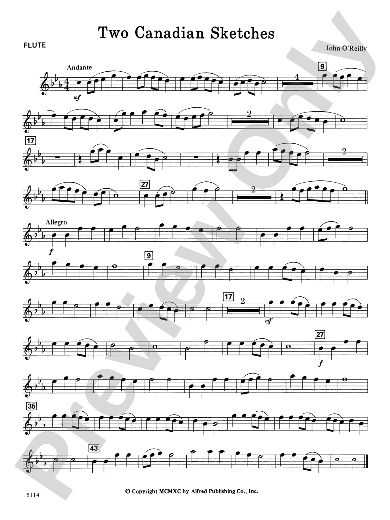 Two Canadian Sketches: Flute