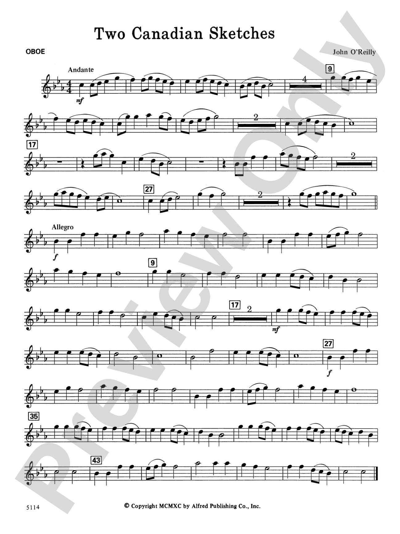 Two Canadian Sketches: Oboe