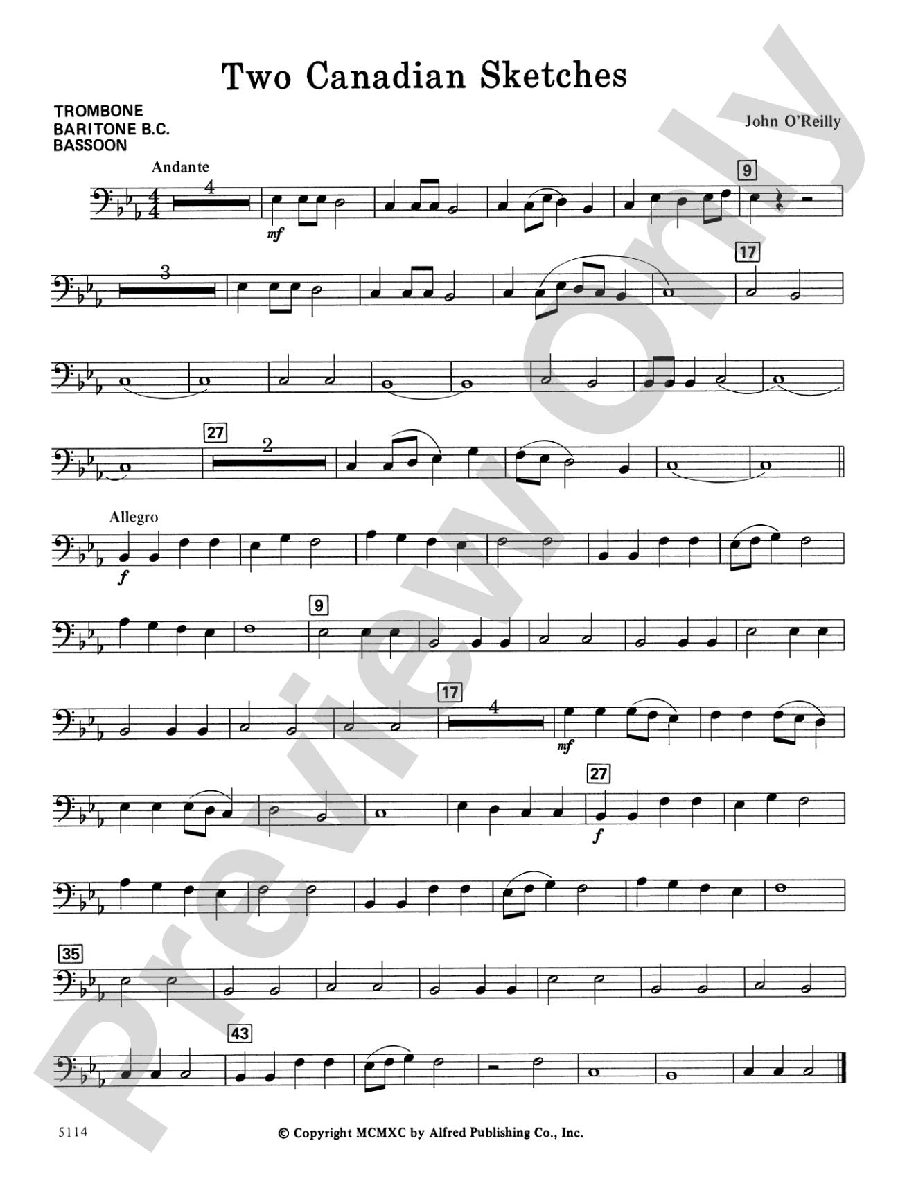 Two Canadian Sketches: 1st Trombone