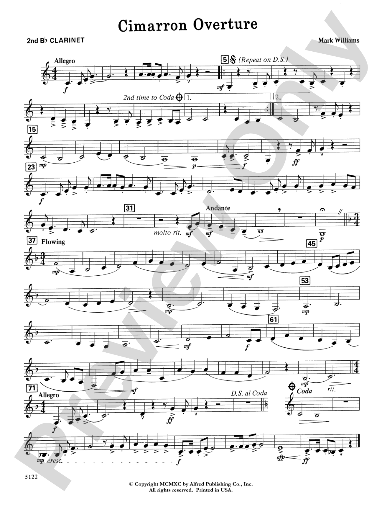 Cimarron Overture: 2nd B-flat Clarinet