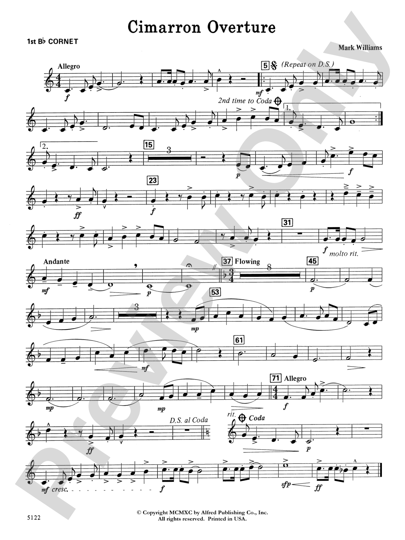 Cimarron Overture: 1st B-flat Cornet