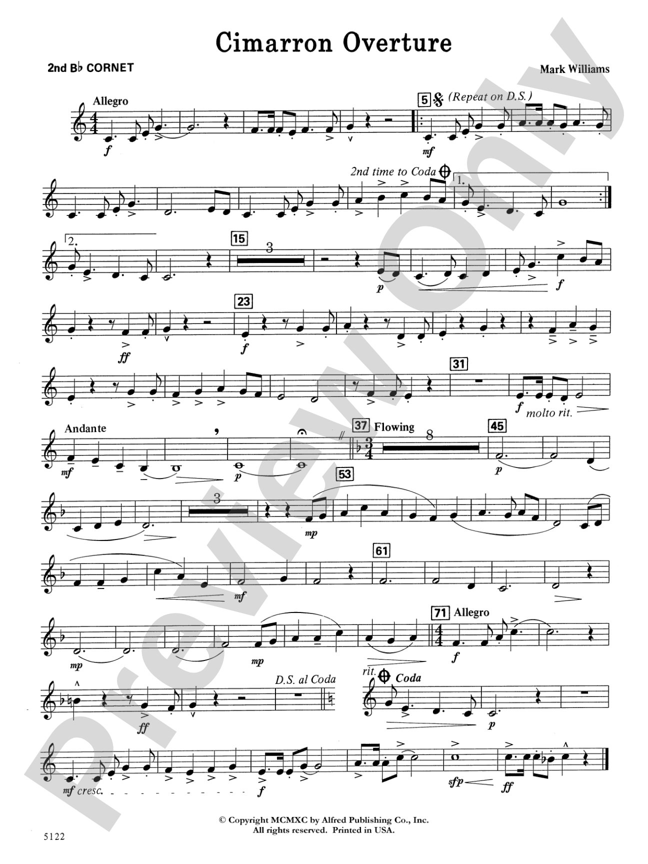 Cimarron Overture: 2nd B-flat Cornet