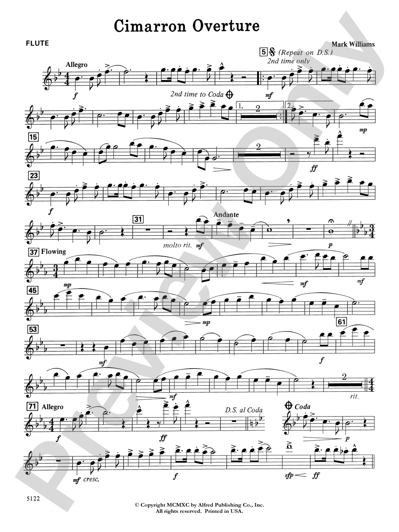 Cimarron Overture: Flute