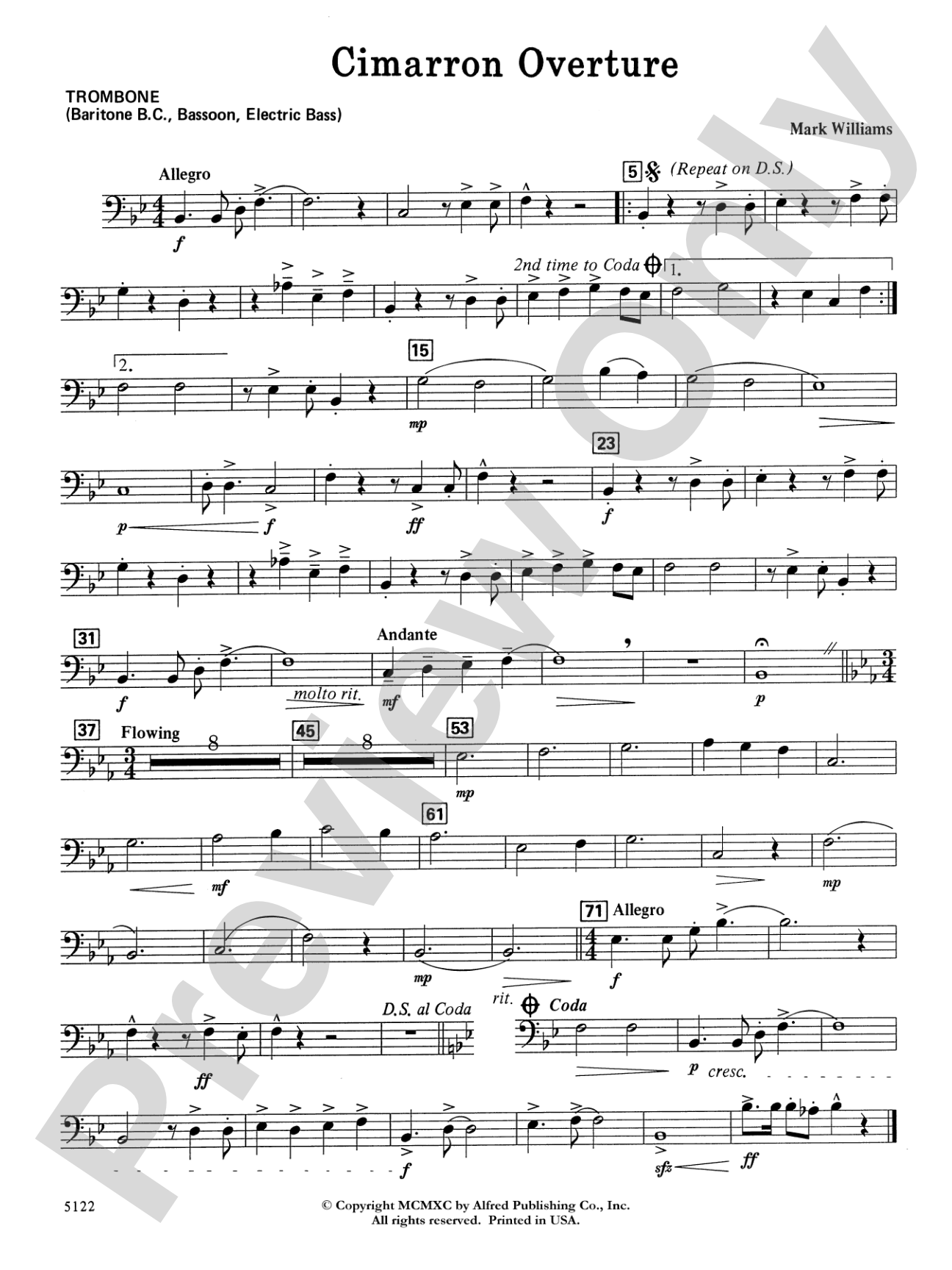 Cimarron Overture: 1st Trombone