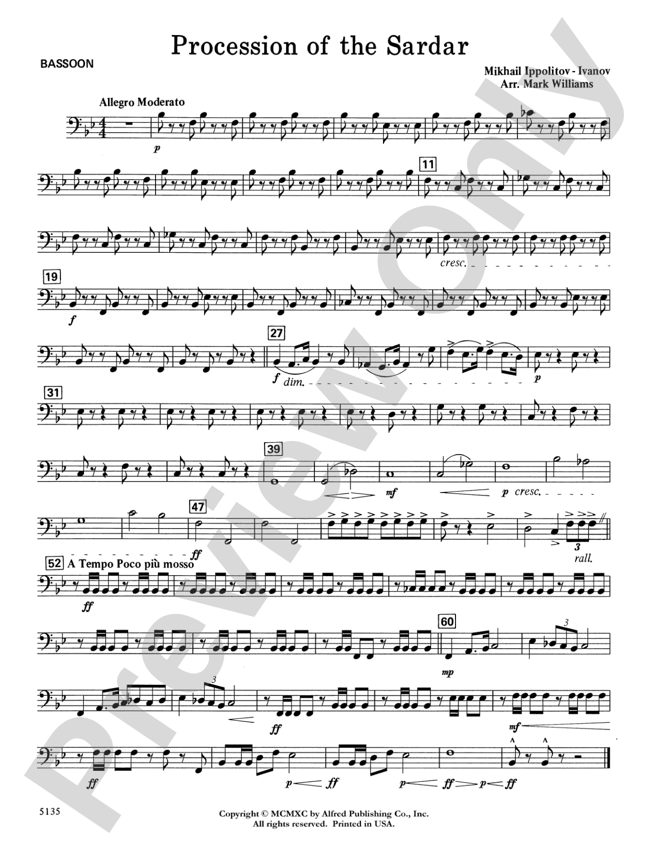 Procession of the Sardar: Bassoon