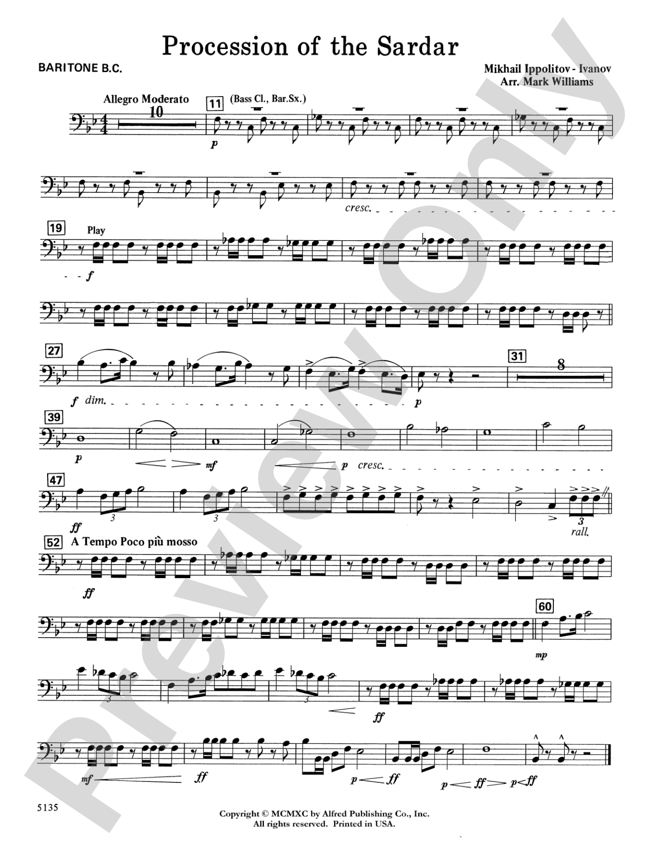 Procession of the Sardar: Baritone B.C.