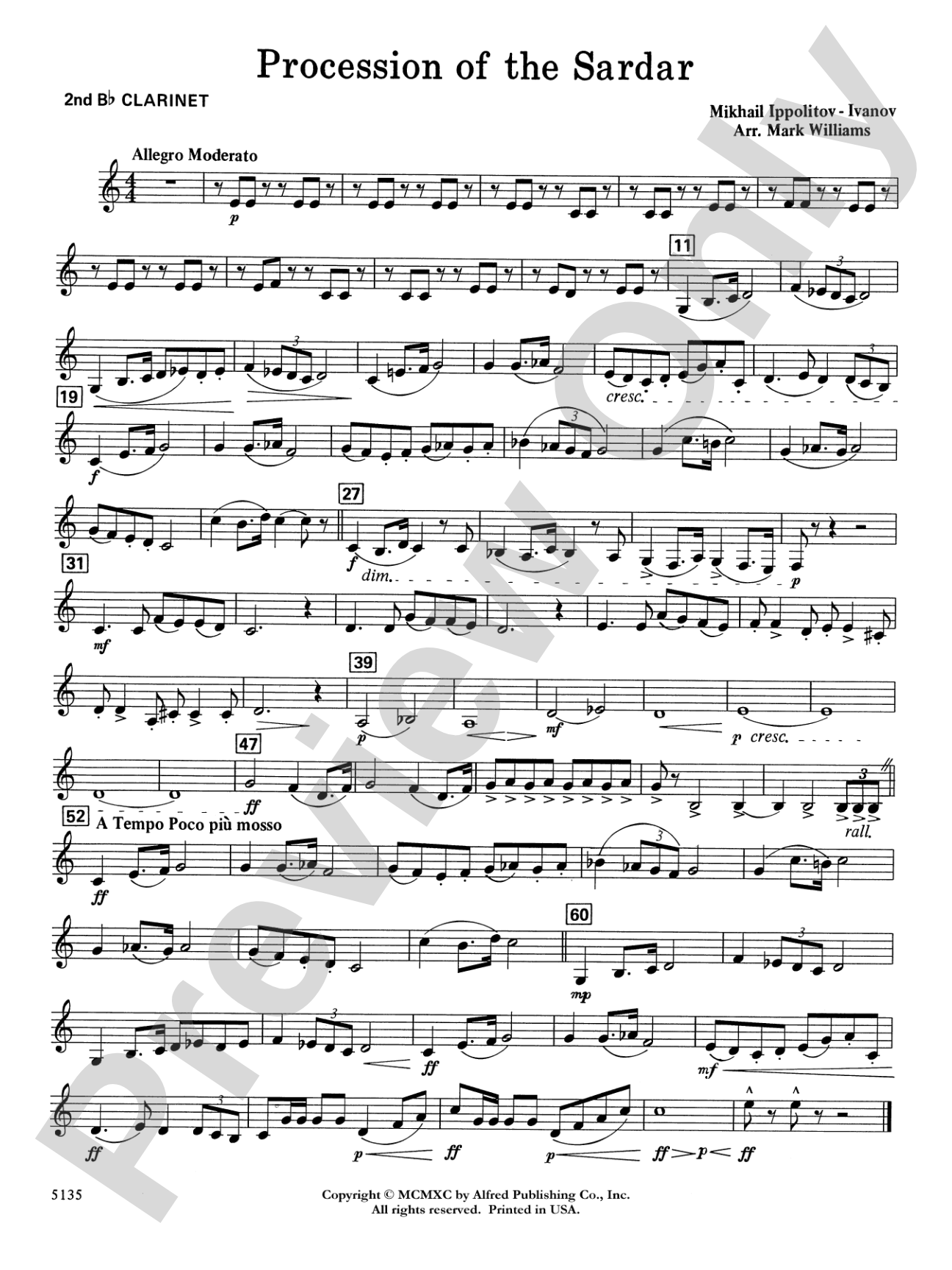 Procession of the Sardar: 2nd B-flat Clarinet