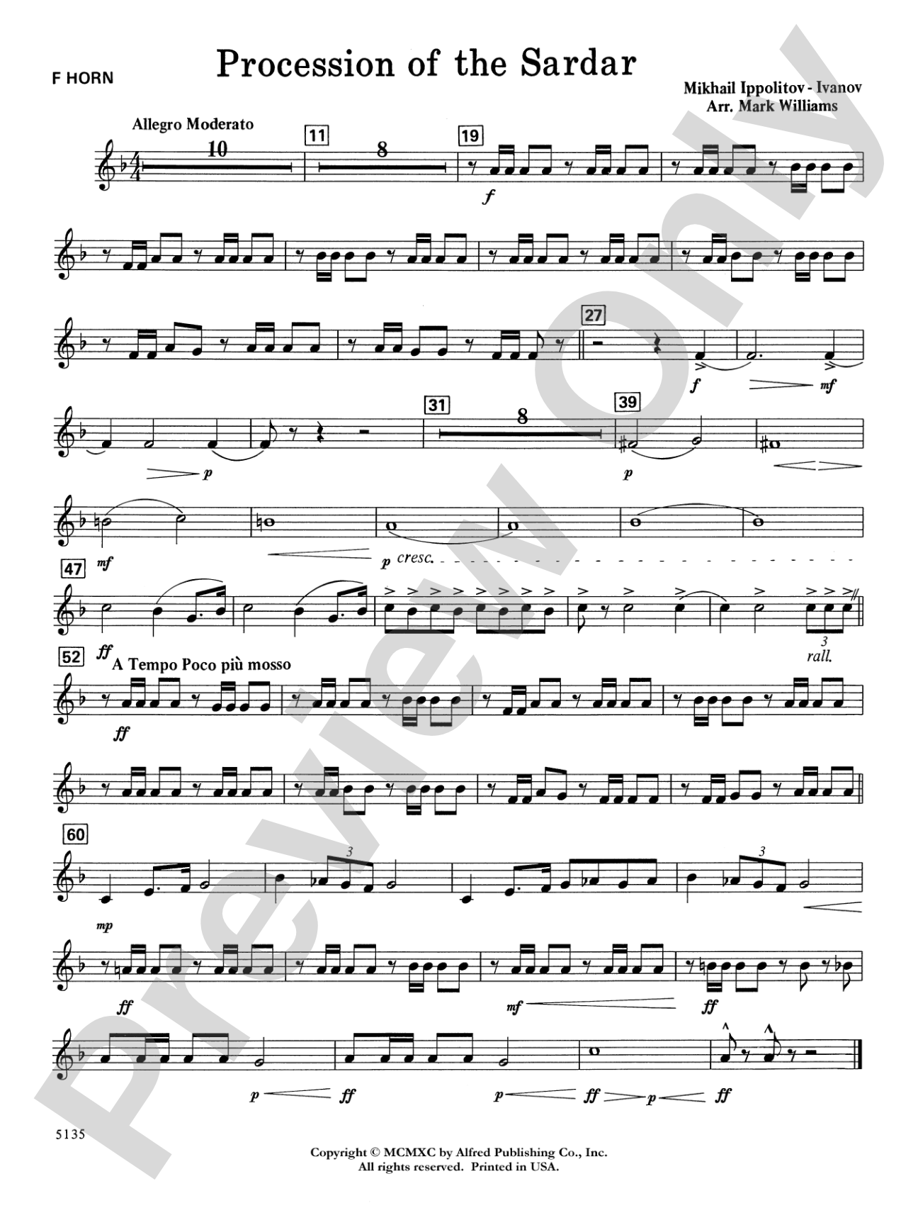 Procession of the Sardar: 1st F Horn