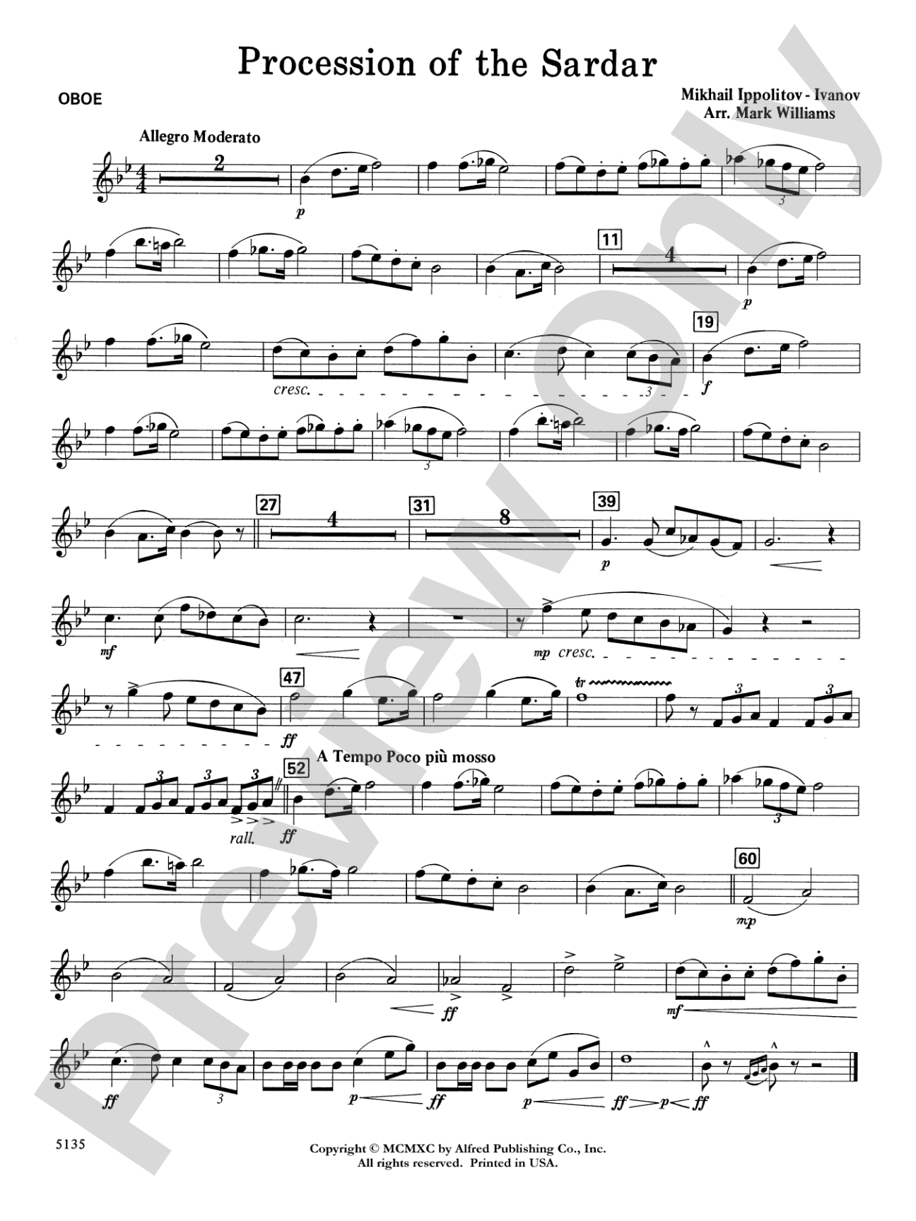 Procession of the Sardar: Oboe