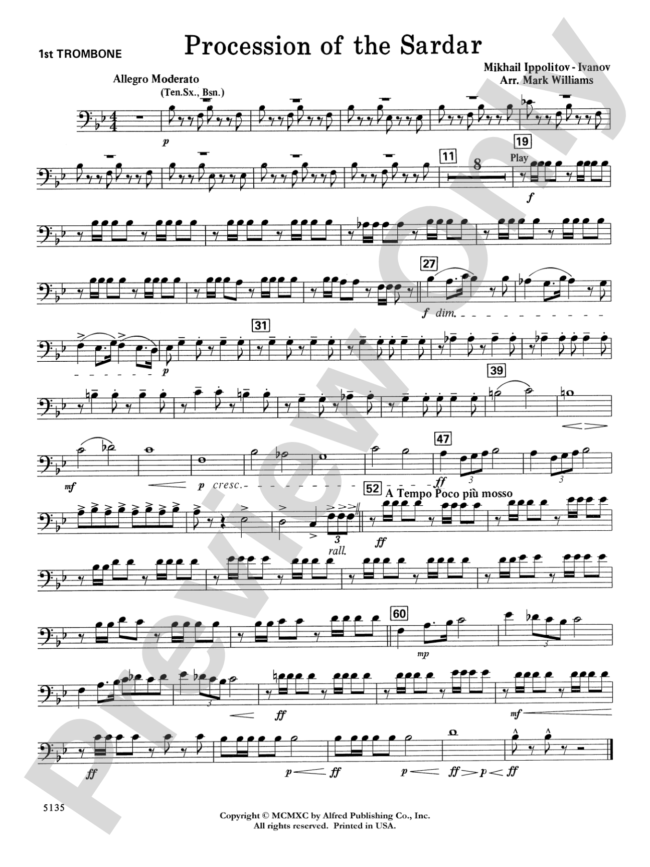 Procession of the Sardar: 1st Trombone